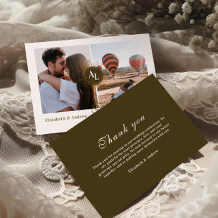 Photo Rococo Floral Antique Frame Wedding Thank You Card