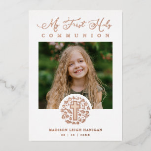 Photo Romantic Real Rose Gold Floral Wreath