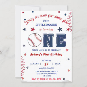Photo Rookie Of The Year Baseball First Birthday Invitation