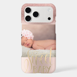 Photo Rose Gold Glitter Ombre Sweet Baby