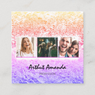 Photo Rose Ombre  Event Planner Custom Logo Pinky Square Business Card