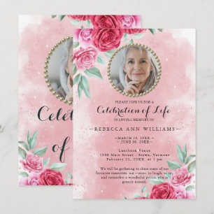 Photo Roses Celebration of Life Invitation