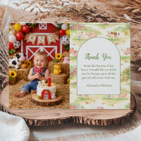Photo Rustic Barnyard Farm Animals 1st Birthday