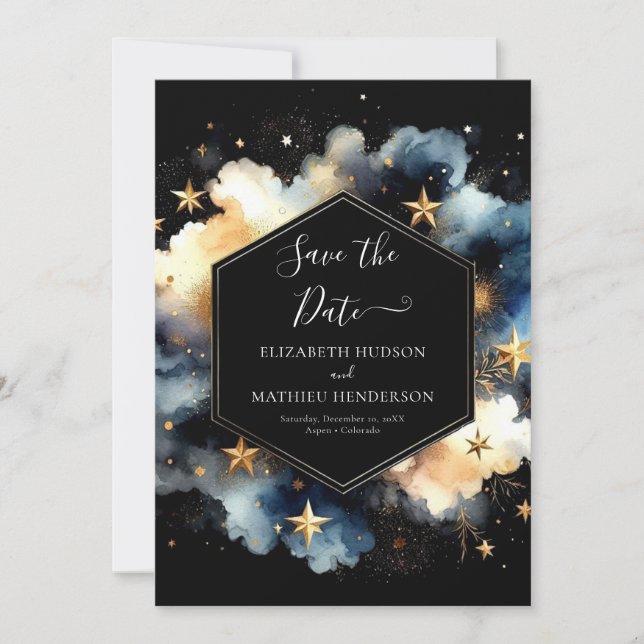 Photo Rustic Celestial Wedding Save The Date (Front)