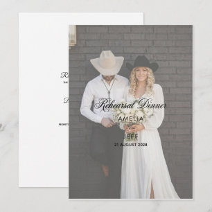 photo rustic cowboy boho simple classic rehearsal  invitation