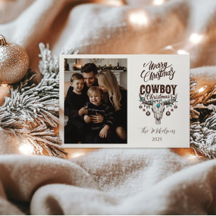 Photo Rustic Cowboy Christmas Holiday Card