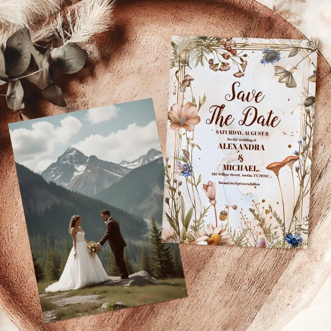Photo Rustic Watercolor Woodland Wedding Save The Date (Creator Uploaded)