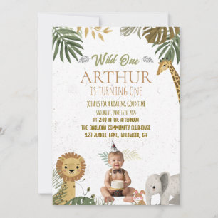 Photo Safari Wild One 1st Birthday Invite