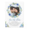 Photo Save the Date Blue Hydrangeas Floral Wreath