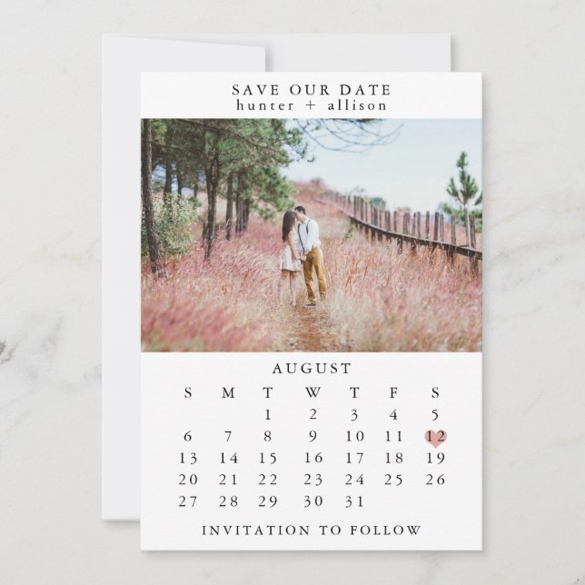 Photo Save The Date Calendar (Front)