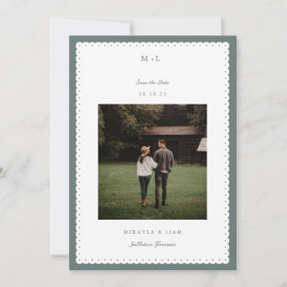 Photo Save the Date Card with Scalloped Edges