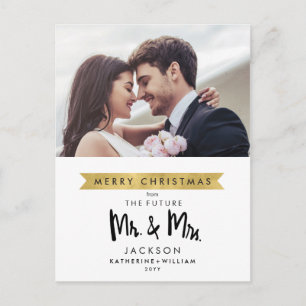 Photo Save The Date Christmas Future Mr and Mrs Announcement Postcard