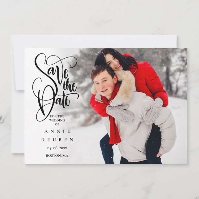 Photo Save the Date Elegant Script Modern (Front)