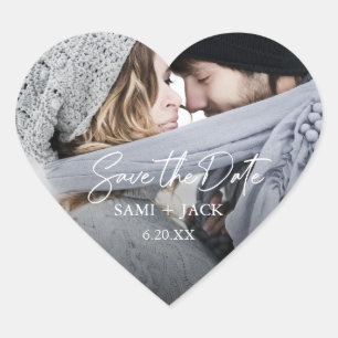 Photo Save the Date Heart=Shaped Envelope Seals