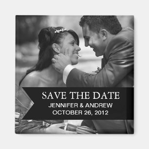 Photo Save the Date Magnet (black and white)