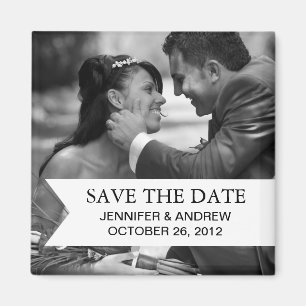 Photo Save the Date Magnet (black and white)