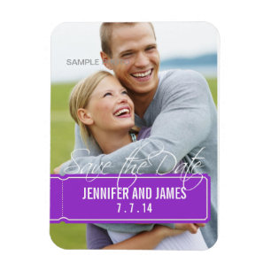 Photo Save the Date Magnets Purple