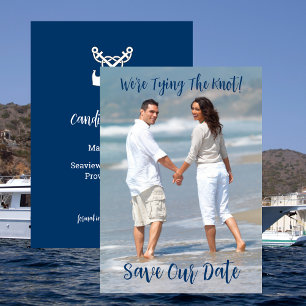 Photo, Save The Date, Navy, Nautical, Wedding Invitation
