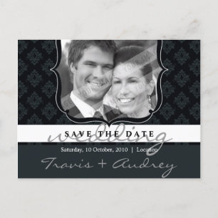 PHOTO SAVE THE DATE :: pictureframe elegance 8 Announcement Postcard