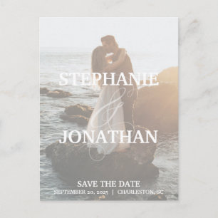 Photo Save The Date Postcards with Large Names
