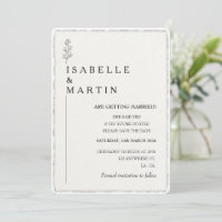 Photo Save the Date QR Code Deckled Edge Wedding