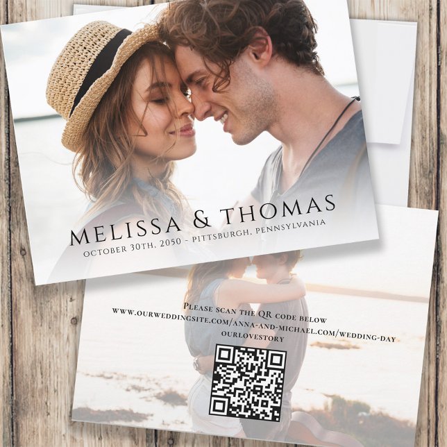 Photo Save the Date Simple Minimalist QR Code (Creator Uploaded)
