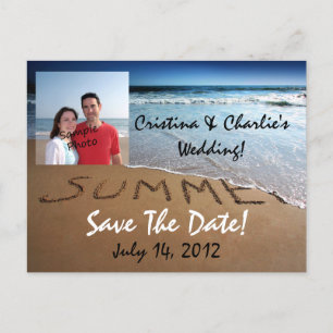 Photo Save The Date Summer Beach Wedding Postcards