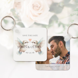 Photo Save the Date Wedding Theme Keychain