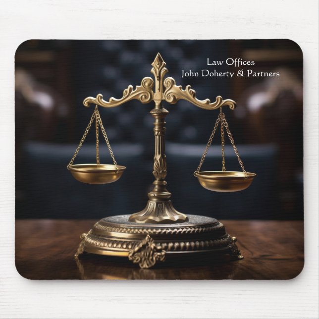Photo Scales of Justice | Lawyer Mouse Pad (Front)