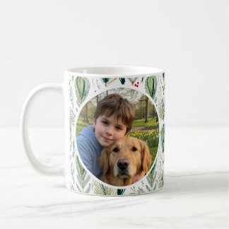 Photo Scandinavian Christmas Foliage Sage Green Coffee Mug