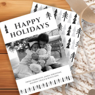 Photo Scandinavian Christmas Tree Personalised Holiday Card