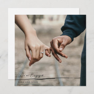 Photo, script engaged announcement party card