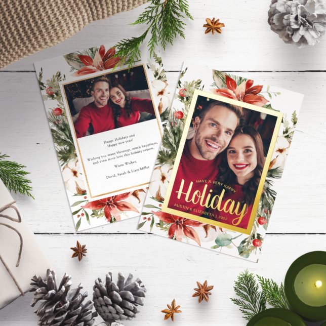 Photo Script Foil Holiday Card (Creator Uploaded)