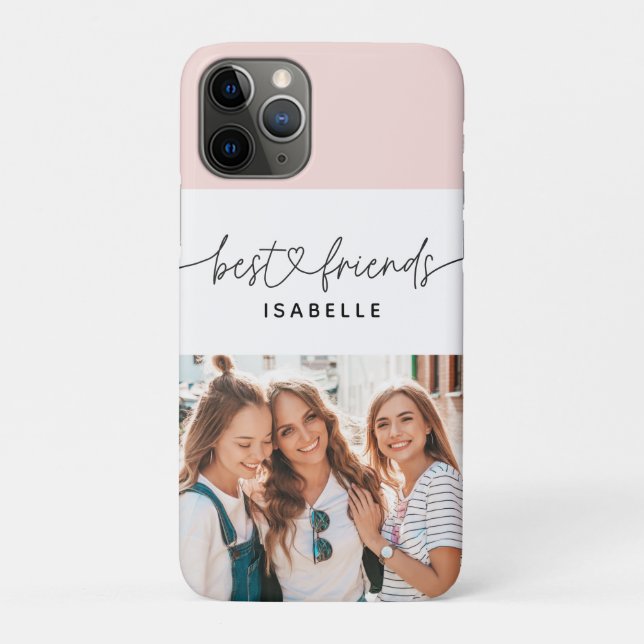 Photo script girly fun typography best friends Case-Mate iPhone case (Back)