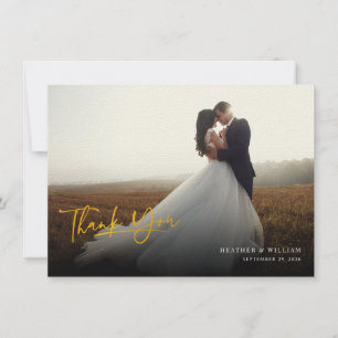 Photo Script  Handwritten Wedding Thank You Card