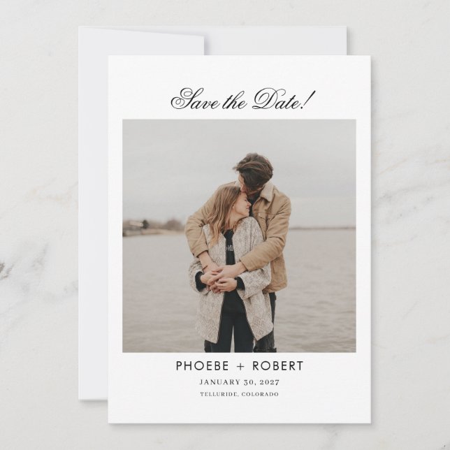 Photo Script Modern Wedding Save The Date (Front)