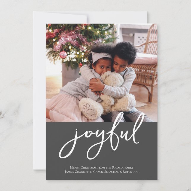 Photo Seasons Greetings Joyful Holiday Card (Front)