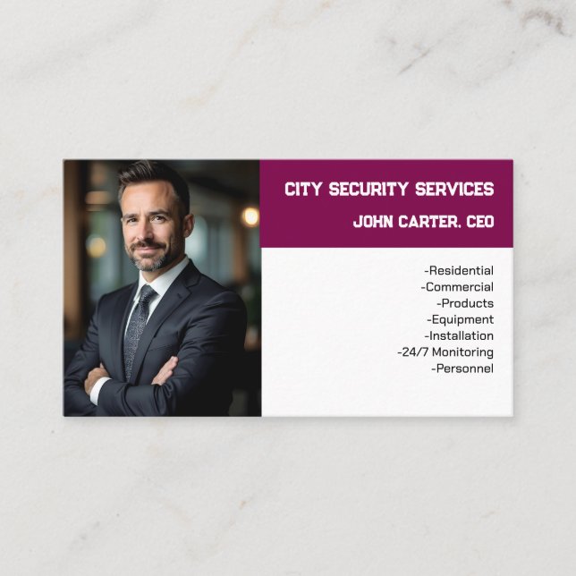 Photo Security Proection Adaptable Business Card (Front)