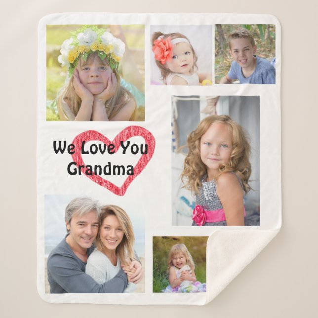 Photo Sherpa Blanket for Grandma  (Front)