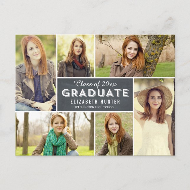 Photo Showcase Graduation Announcement Chalkboard (Front)
