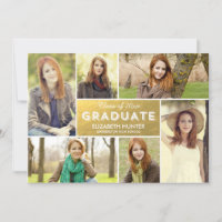 Photo Showcase Graduation Invitation - Gold