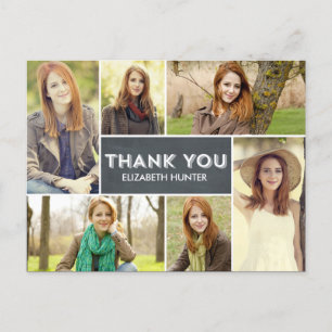 Photo Showcase Graduation Thank You Card - Chalk