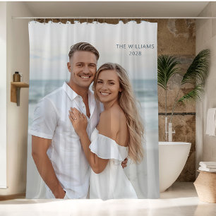 Photo Shower Curtain Couple Wedding Gift Custom 