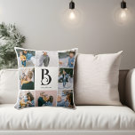 Photo Simple Chic Monogram Cushion<br><div class="desc">Photo collage and monogram.</div>