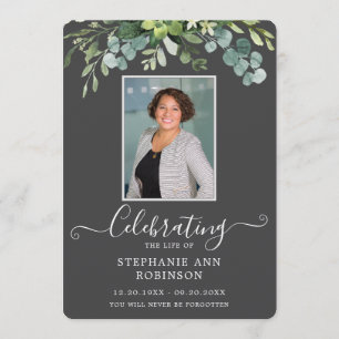 Photo Simple Elegant Order of Service Grey Program