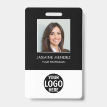 Photo Simple Logo Employee QR Code Barcode ID