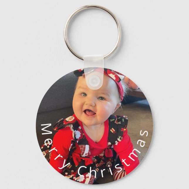 Photo Simple Merry Christmas  Key Ring (Front)