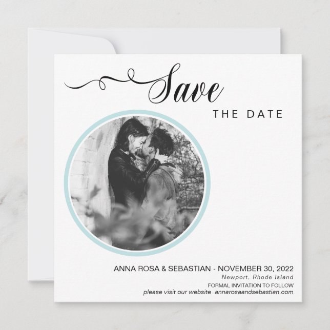 *~* PHOTO Simple  Minimal Wedding Save The Date (Front)