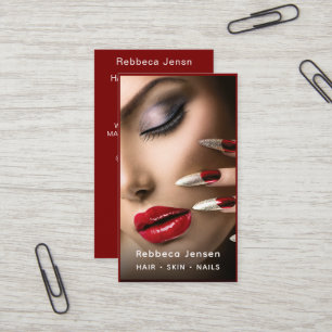 Photo simple modern feminine script QR code Business Card