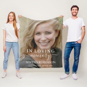 Photo Simple Modern Memorial Keepsake Fleece Blanket